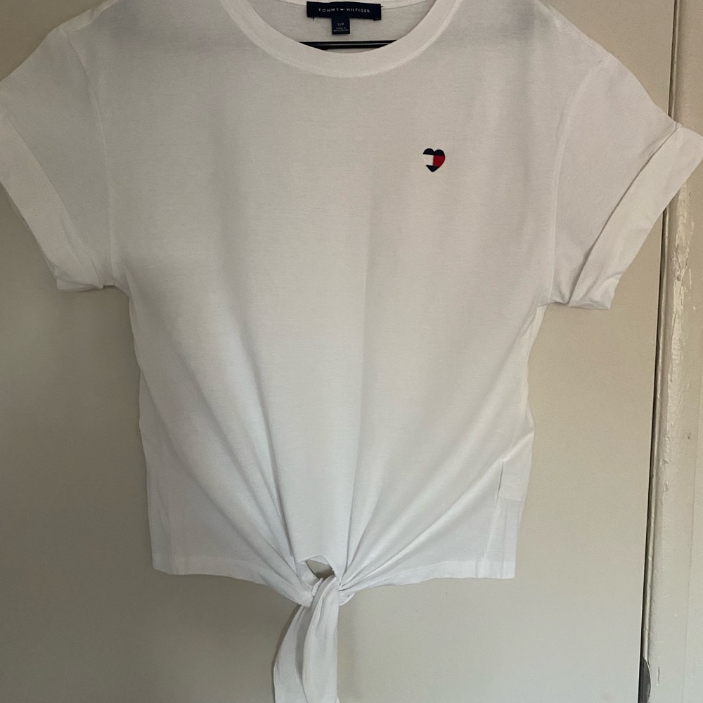Tommy‎ Hilfiger White Tie-Front Women's Top